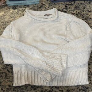 Medium Ivory color J Crew Heritage Cotton Rollneck sweater